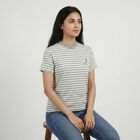 Women's Light Grey Round Neck Casual T-Shirt, Melange Light Grey, small