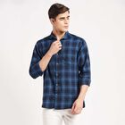 Checks Slim Fit Casual Shirt, Dark Blue, small image number null