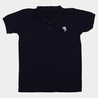 Boys Navy Blue Round Neck Casual Half Sleeve T-Shirt, नेवी ब्लू, small