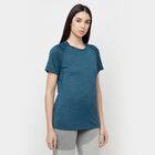 Cut N Sew Round Neck T-Shirt, Teal Blue, small image number null
