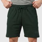 Men's Green Regular Fit Drawstring Bermuda Shorts, Dark Green, small
