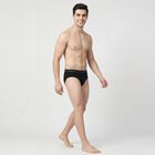 Men's Black Regular Fit Elasticated Waistband Briefs, Black, small
