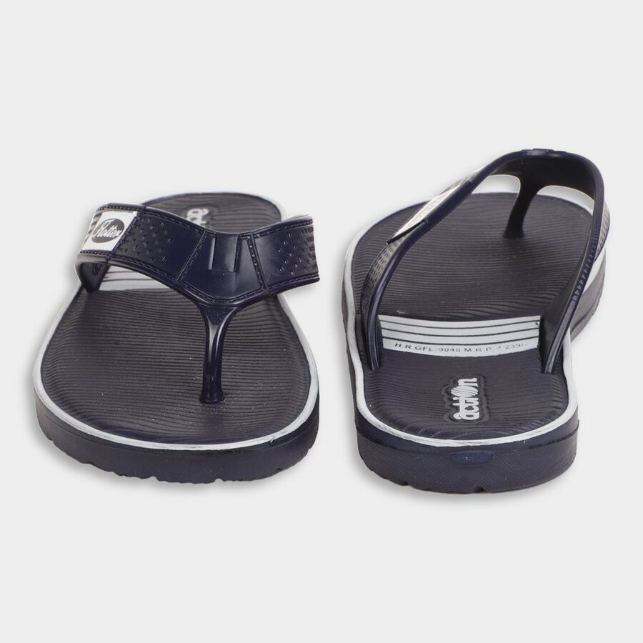 Mens Floater Flip Flops, Navy Blue, large image number null