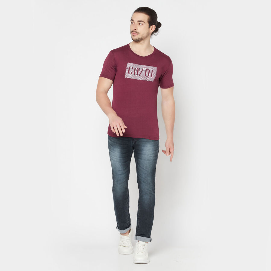 Round Neck T-Shirt, Wine, large image number null