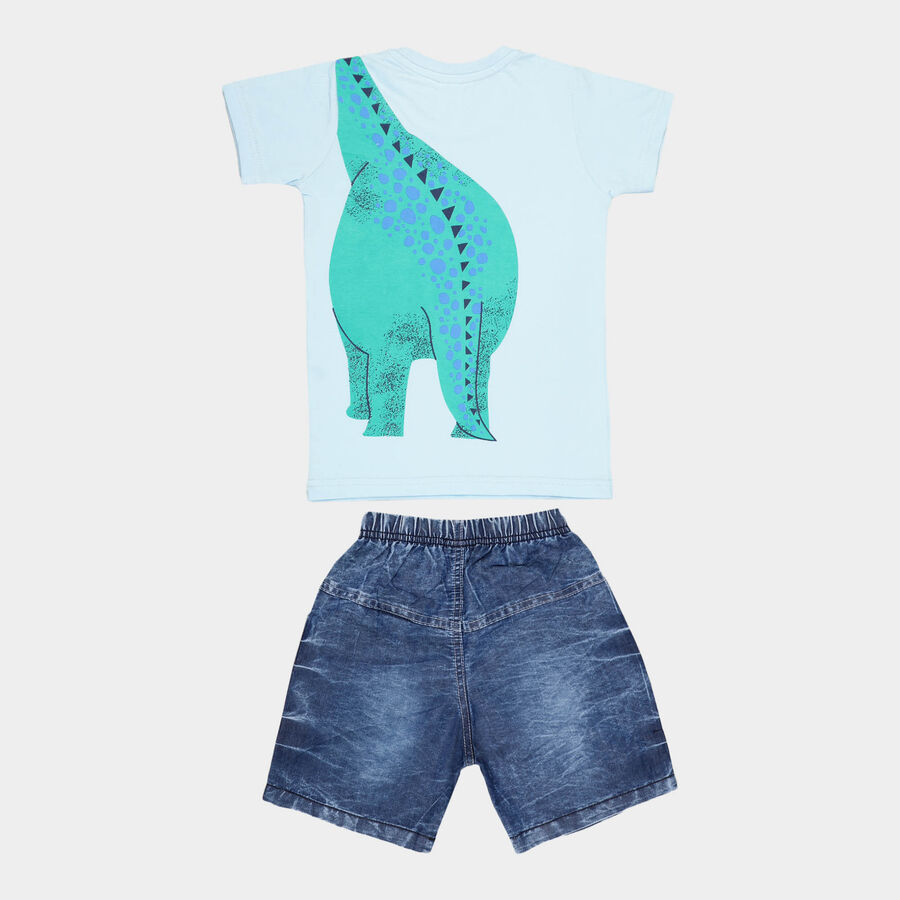 Boys Cotton Baba Suit, Light Blue, large image number null