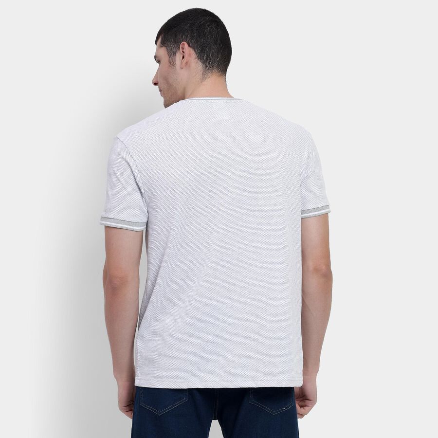 Men's Light Grey Henley Neck T-Shirt, Light Grey, large image number null