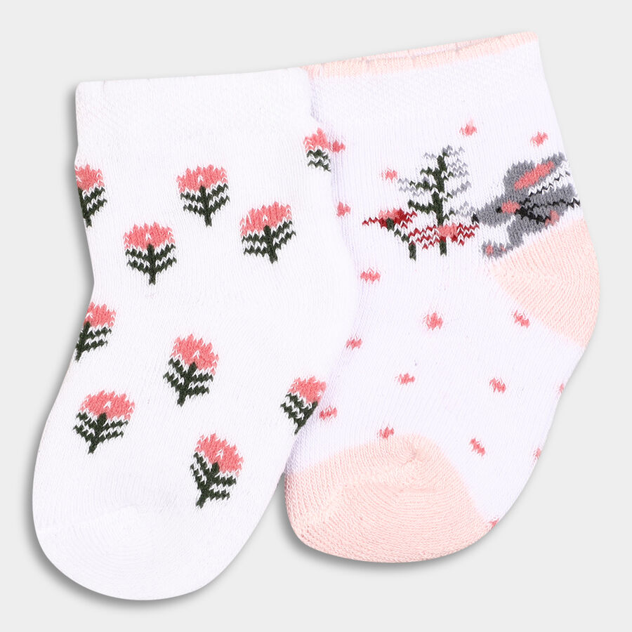 Infant's Socks (Pack of 2), White, large image number null