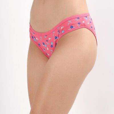 Women's Bright Coral Pink Bikini Panty