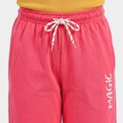 Girls Fuchsia Straight Fit Printed Drawstring Winter Pyjama, Fuchsia, small