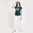 Cotton Round Neck T-Shirt, गहरा हरा, small image number null