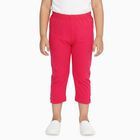 Girls' Bright Pink Cotton Blend Capri Leggings with Decorative Bows, रानी (फ्यूशिया), small image number null