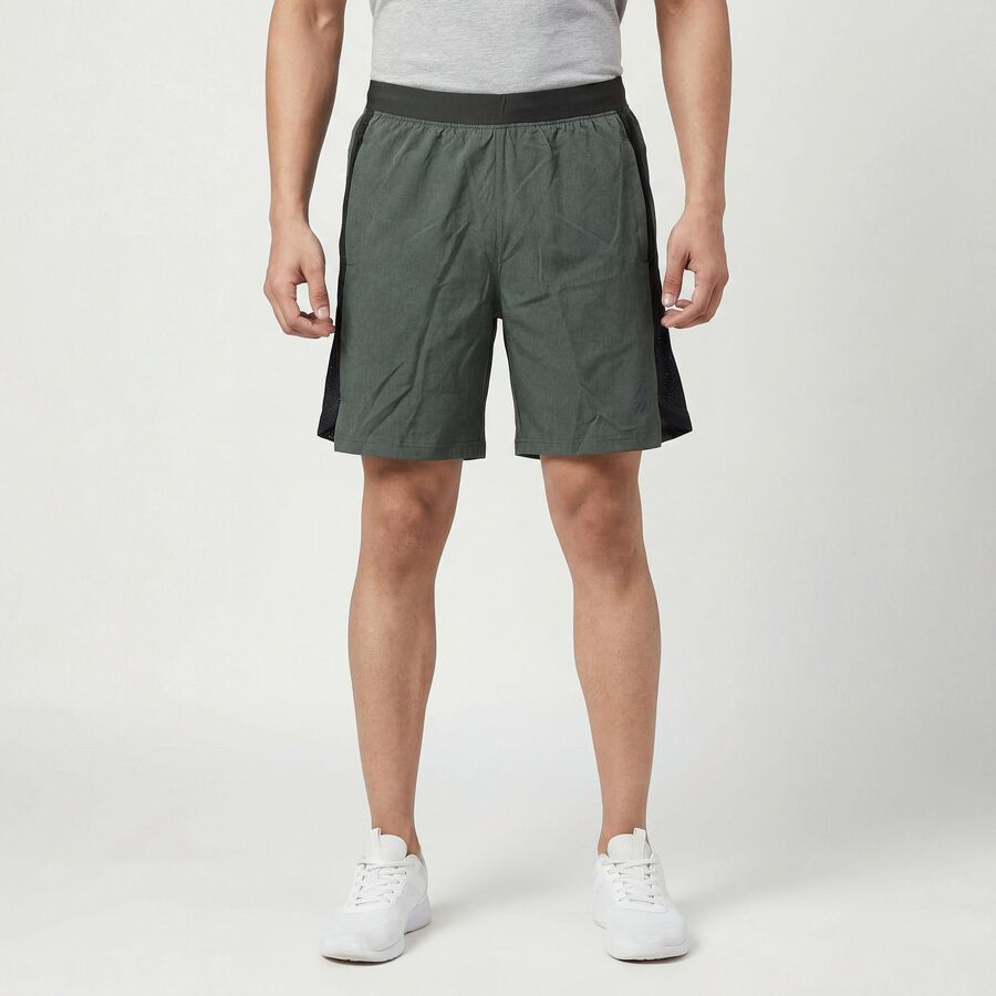 Men's Olive Regular Fit Sports Shorts, Olive, large