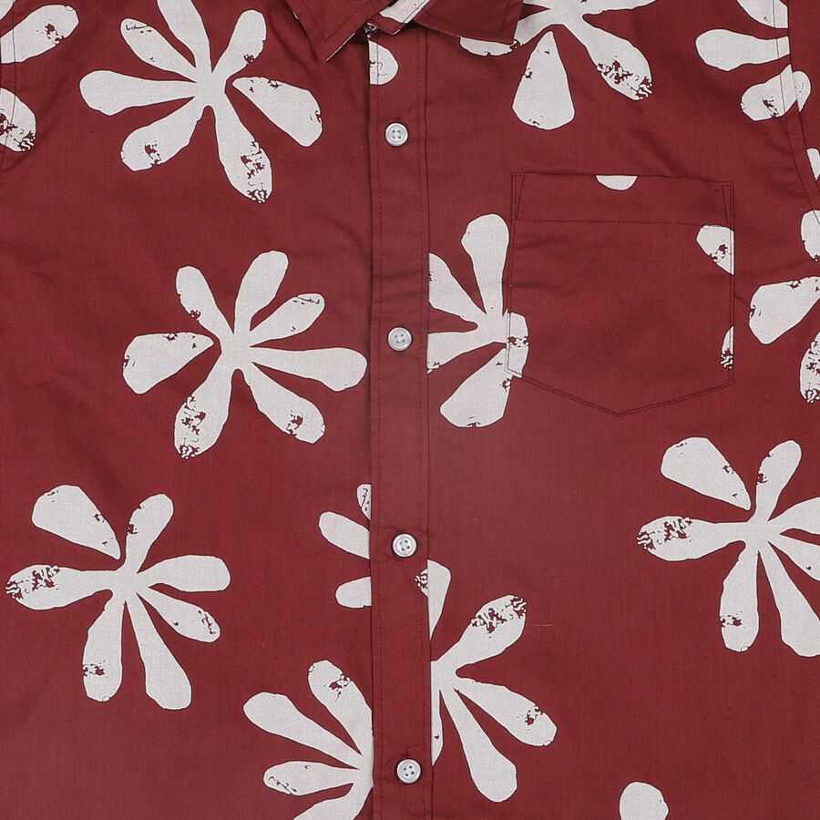 Boys Brown Cotton Classic Casual Shirt, Brown, large