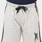 Boys Ecru Melange Regular Fit Athletic Bermuda Shorts, Ecru Melange, small