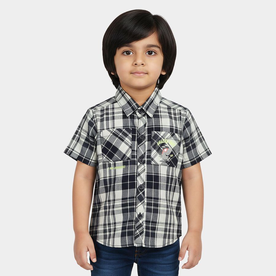 Boys' Casual Shirt, नेवी ब्लू, large