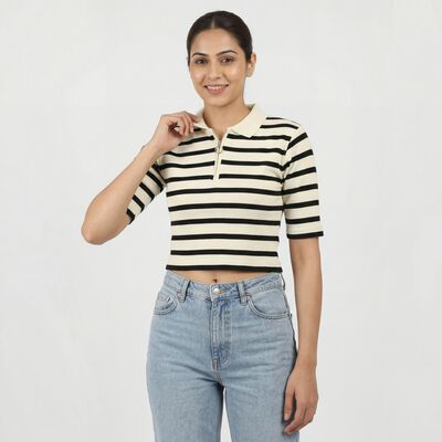 Women's Black Neck Top