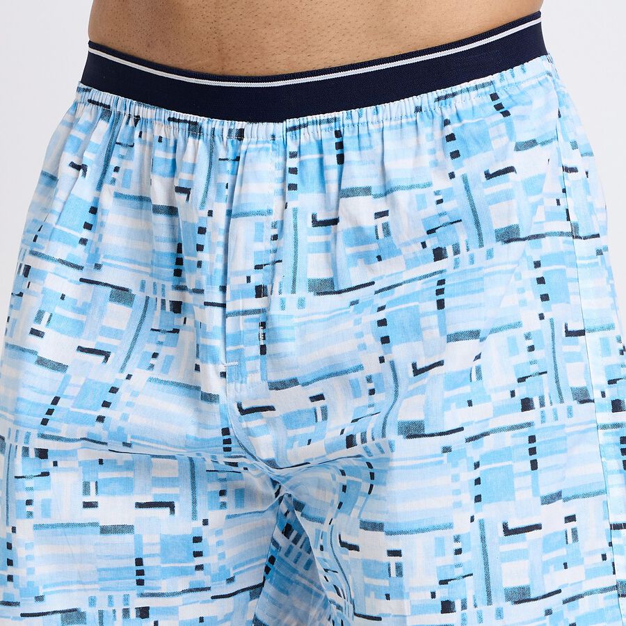 Men's 100% Cotton Boxers, हल्का नीला, large