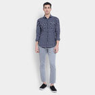 Cotton Checks Casual Shirt, Dark Blue, small image number null
