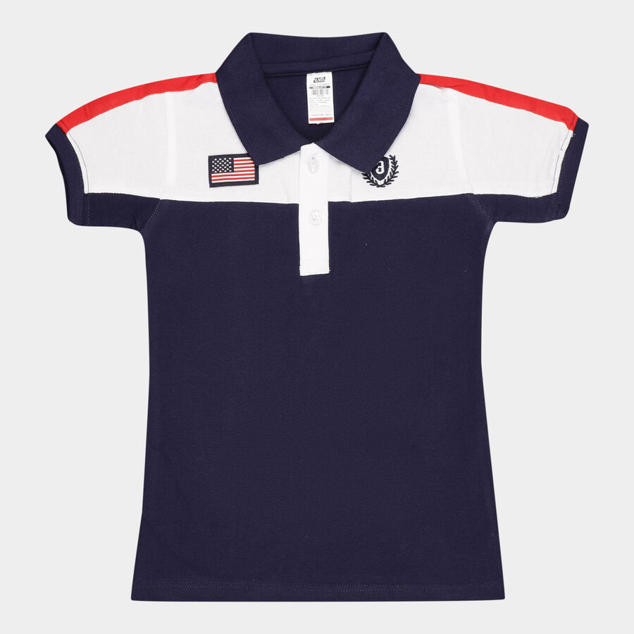 Boys Cotton T-Shirt, Navy Blue, large image number null