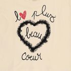 Girls' Beige Cotton Round Neck Graphic T-Shirt, Beige, small