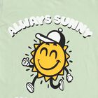 Boys Light Sage Green Cotton Round Neck Casual T-Shirt, Light Green, small image number null