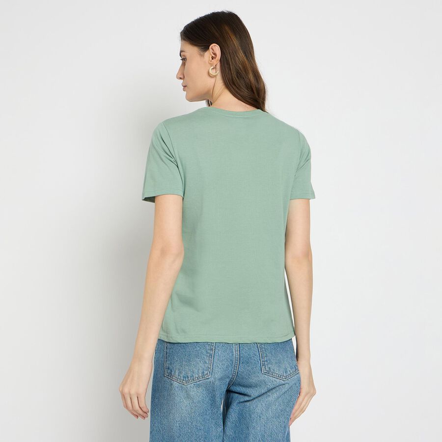 Ladies' Round Neck T-Shirt , हल्का हरा, large image number null