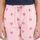 Girls Pink Heart Printed Drawstring Jogger Pyjama, Pink, small