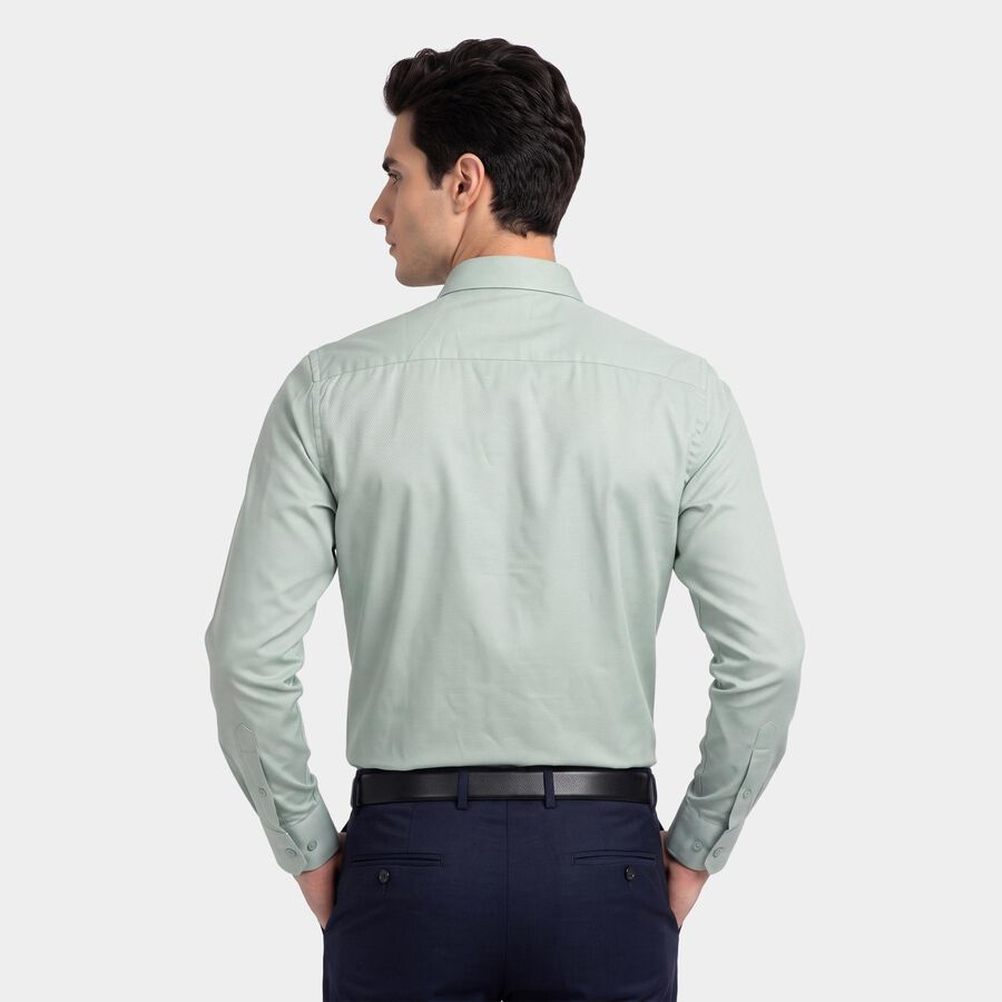Men's Mint Green Formal Shirt, गहरा हरा, large
