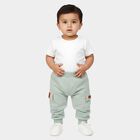 Infants' Green Regular-fit Cartoon Printed Cotton Pyjama, Light Green, small