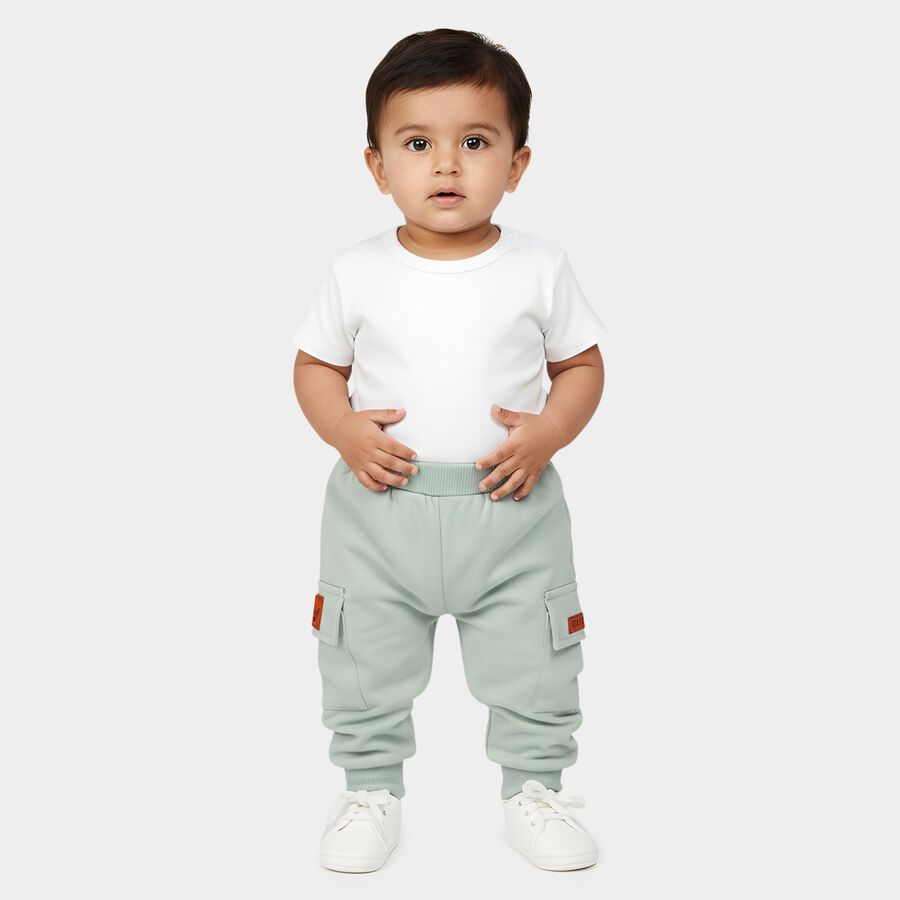 Infants' Green Regular-fit Cartoon Printed Cotton Pyjama, Light Green, large