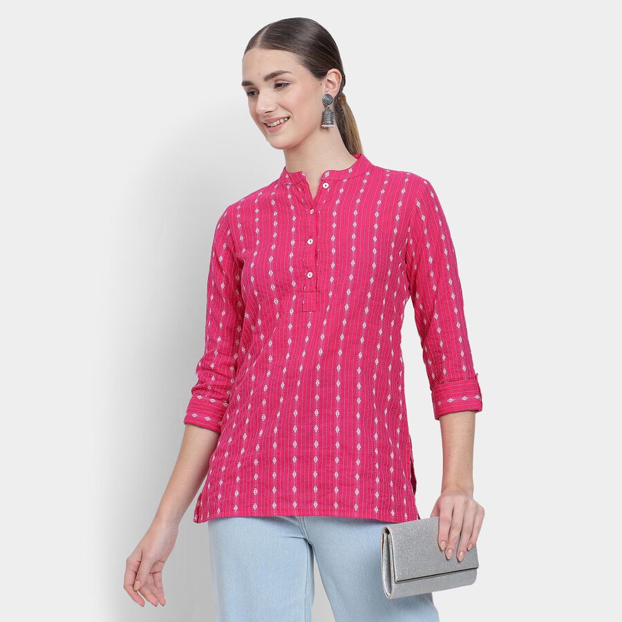 Ladies' Kurti, रानी (फ्यूशिया), large image number null