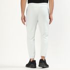 Men's Off-White Tapered Fit Running Track Pants, हल्का ग्रे, small