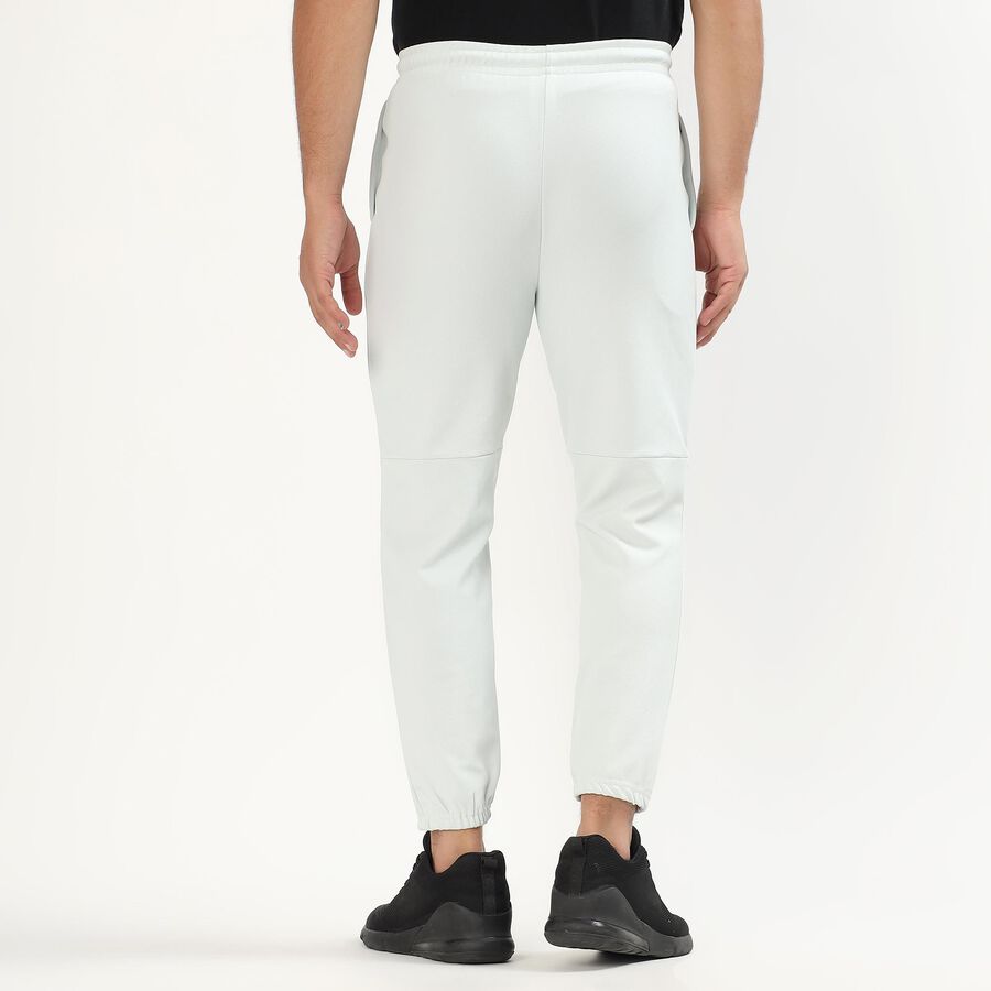 Men's Off-White Tapered Fit Running Track Pants, हल्का ग्रे, large
