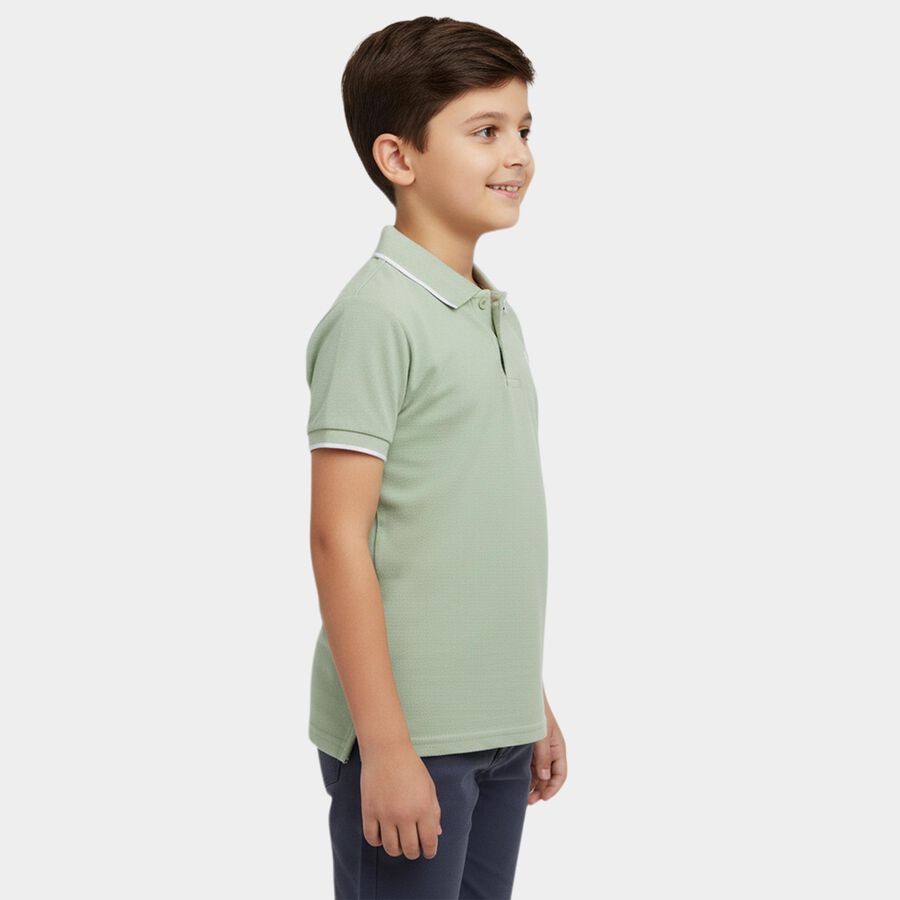 Boys' Half Sleeves T-Shirt, हल्का हरा, large