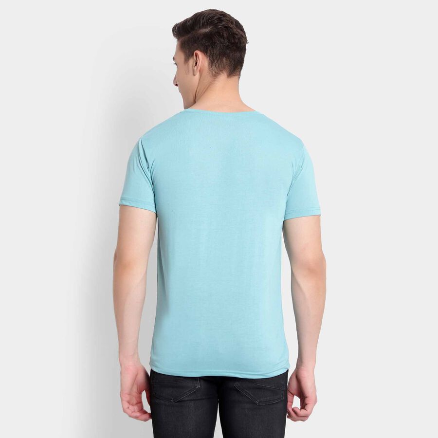 Round Neck T-Shirt, Mid Blue, large image number null