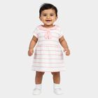 Infants' Pink Striped Fit and Flare Frock, गुलाबी, small