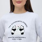 Women's Light Grey Crew Neck Casual Sweatshirt, Melange Light Grey, small image number null