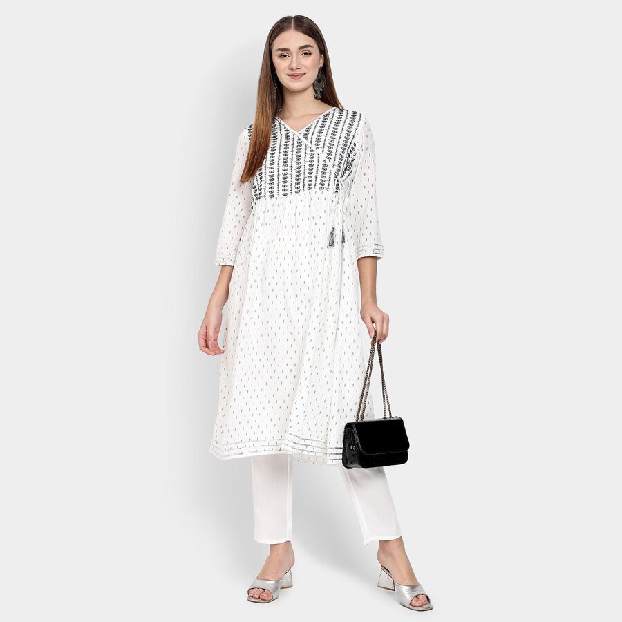Ladies' Kurta Pyjama Set, Off White, large image number null