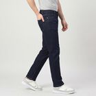 Men's Navy Blue Slim Fit Solid Jeans, Dark Blue, small