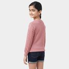 Girls Pink Round Neck Regular Top, गुलाबी, small