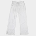Girls' White Regular Fit Casual Trousers, White, small