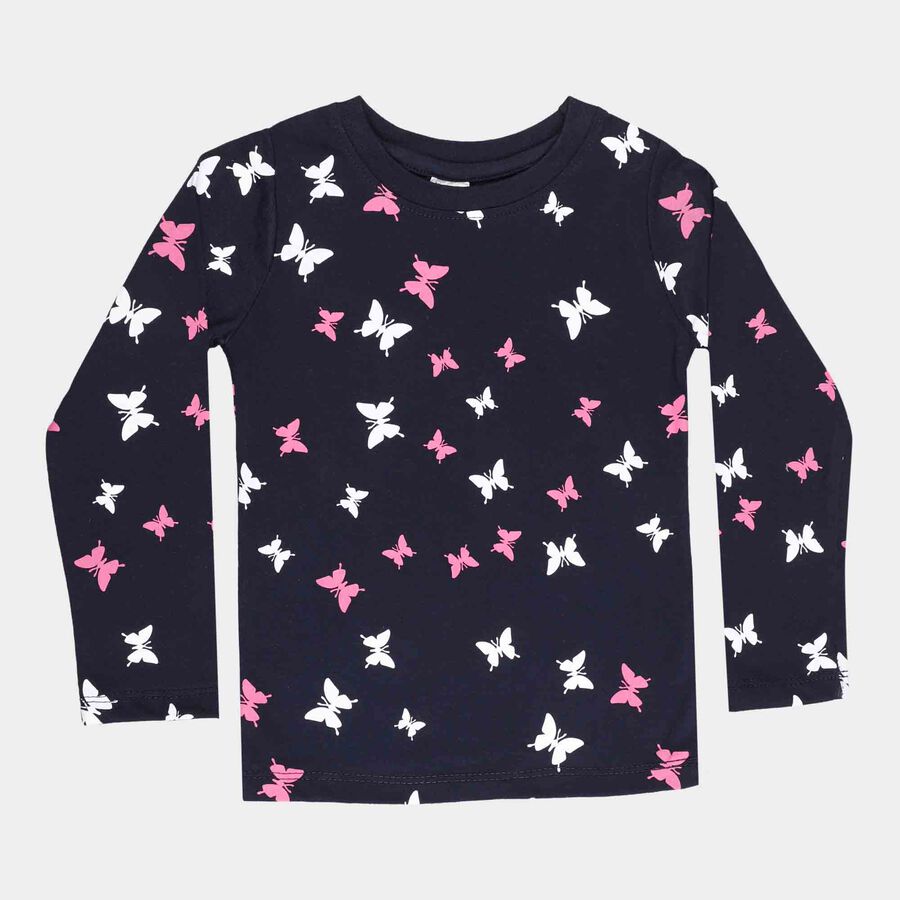 Printed Top, Navy Blue, large image number null