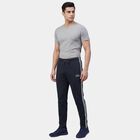 Men's Navy Blue Regular Fit Cuffed Track Pants, नेवी ब्लू, small