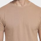 Men's Round Neck Half Sleeves T-Shirt , Beige, small image number null
