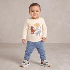 Infants Beige Cotton Round Neck Regular T-Shirt, Beige, small