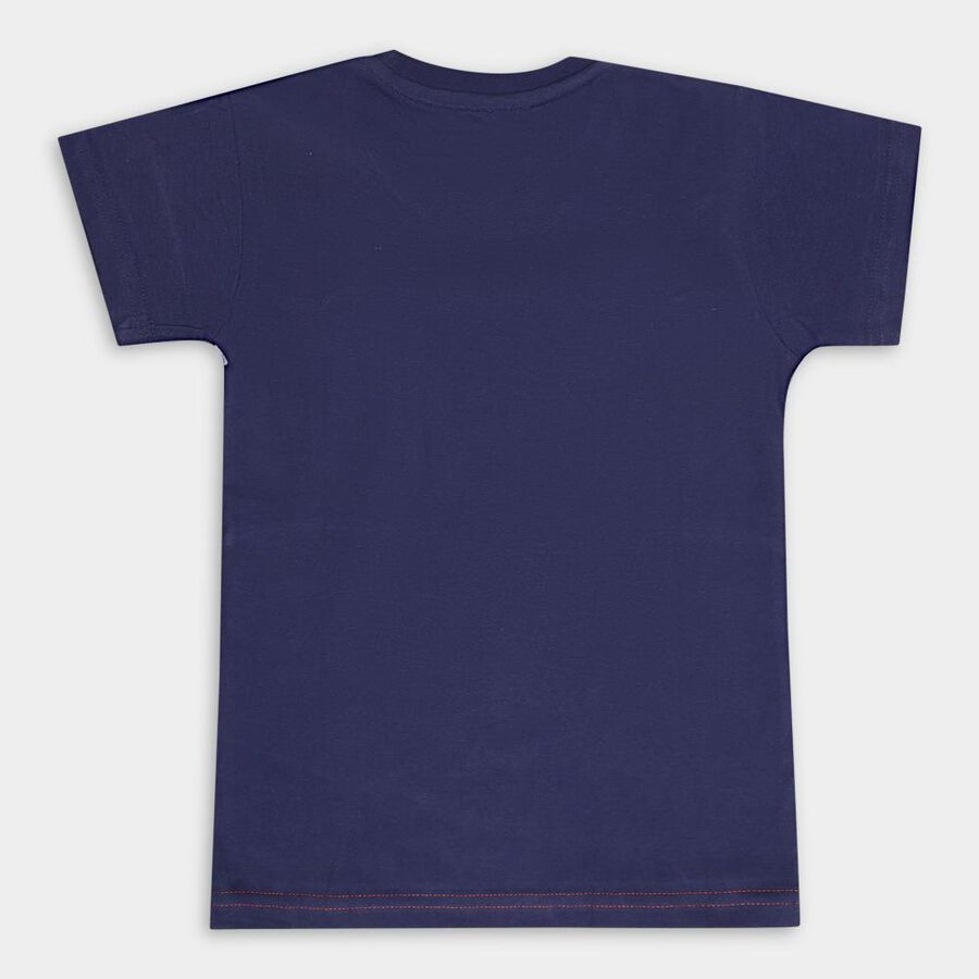 Boys Cotton T-Shirt, Navy Blue, large image number null