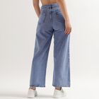 Ladies' 100% Cotton Jeans , मध्यम नीला, small image number null