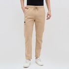 Men's 100% Cotton Track Pants, Beige, small image number null