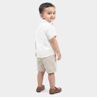 Infants' White 100% Cotton Round Neck Baba Suit, Off White, small