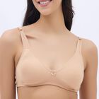 Women's Beige Cotton Wire-Free Everyday Bra, Beige, small image number null